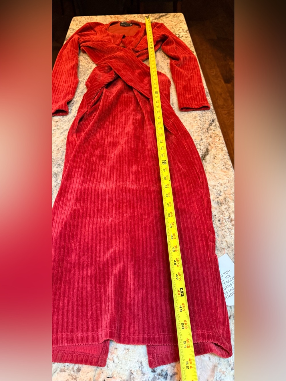 ASOS DESIGN Red Velvet Ribbed Cut Out Midi Dress | Size US 6 | Date Night Glam - Picture 7 of 12